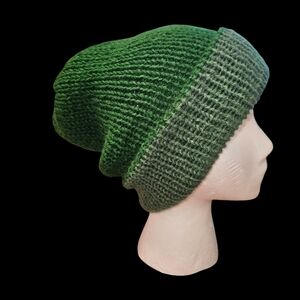 Green Knit Beanie Hat